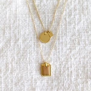 Madewell Etched Coin Necklace Set